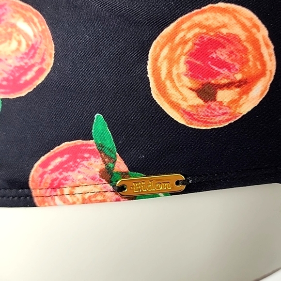 Eidon SGS Sports One Piece Cut Out Bathing Suit Black Peaches Print Size Small - Picture 5 of 15